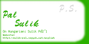 pal sulik business card